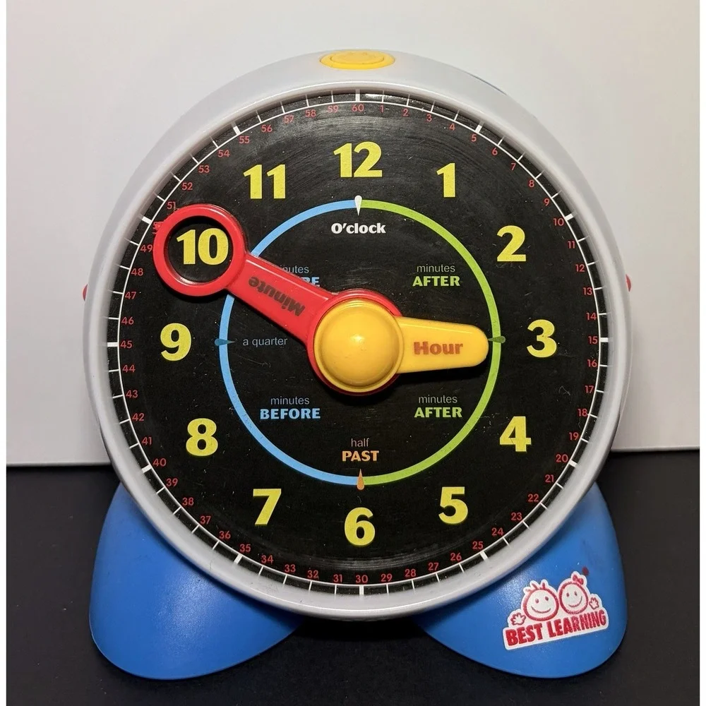 BEST LEARNING Time Telling Toy Clock Blue/White Educational Interactive 2019